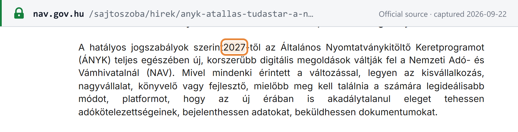 NAV: from 2027 the ÁNYK form-filler is entirely replaced by newer digital solutions