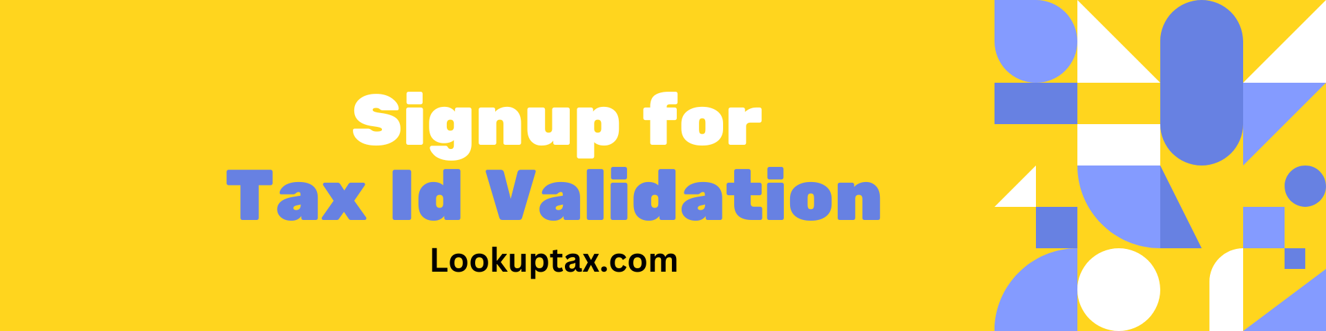 Sign up on Lookuptax for taxid validation