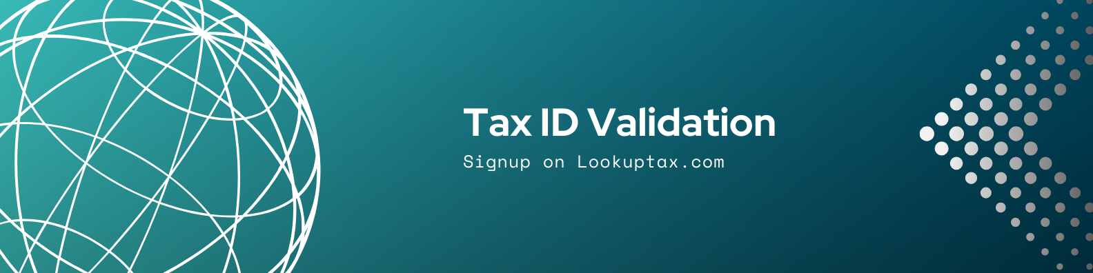 Sign up on Lookuptax for taxid validation