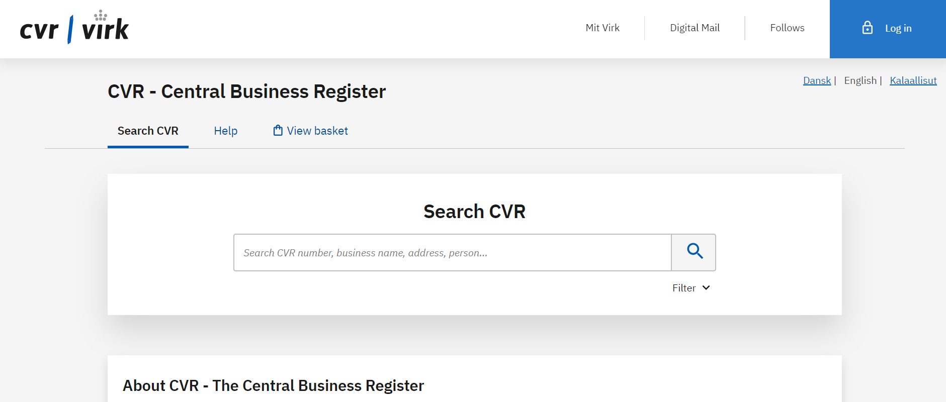 CVR Verification on virk website