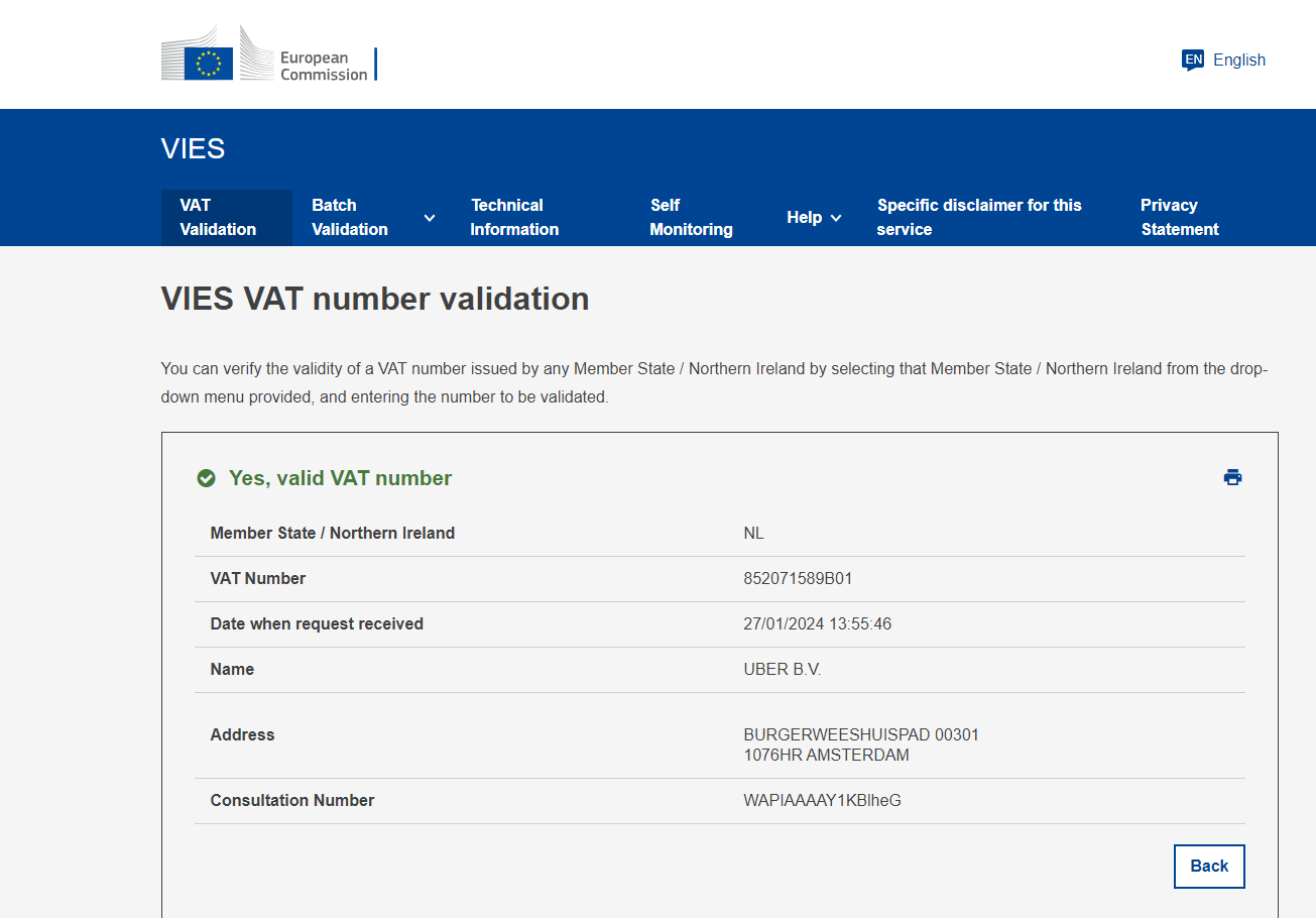 Status of a Netherland VAT
