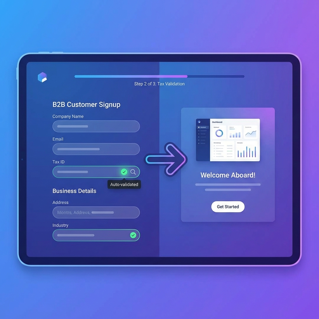 Customer Signup Tax Validation - Tax ID validation workflow for validate tax status at signup—before the first transaction